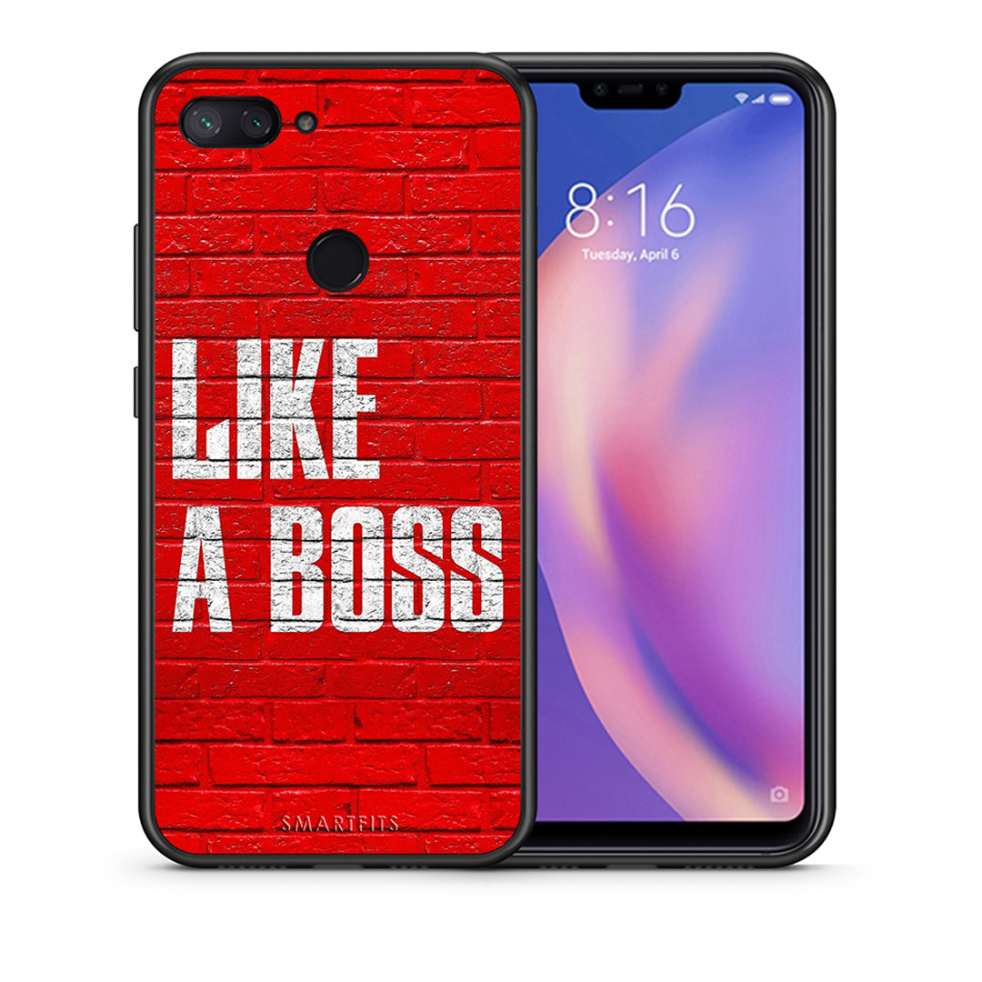 Θήκη Xiaomi Mi 8 Lite Like A Boss από τη Smartfits με σχέδιο στο πίσω μέρος και μαύρο περίβλημα | Xiaomi Mi 8 Lite Like A Boss case with colorful back and black bezels