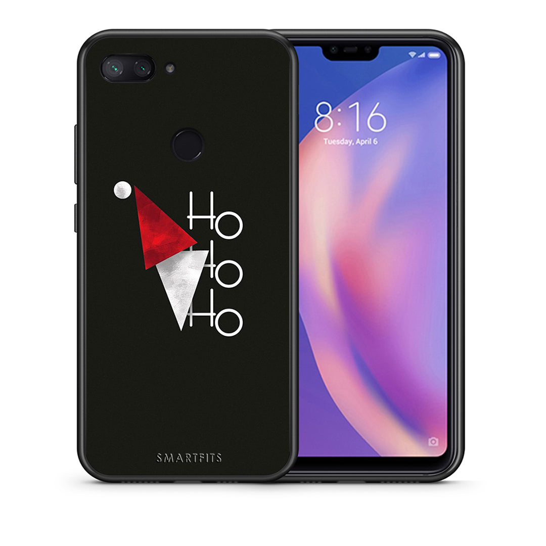 Θήκη Xiaomi Mi 8 Lite Minimal Christmas από τη Smartfits με σχέδιο στο πίσω μέρος και μαύρο περίβλημα | Xiaomi Mi 8 Lite Minimal Christmas case with colorful back and black bezels