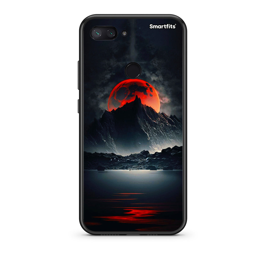 Xiaomi Mi 8 Lite Red Full Moon θήκη από τη Smartfits με σχέδιο στο πίσω μέρος και μαύρο περίβλημα | Smartphone case with colorful back and black bezels by Smartfits