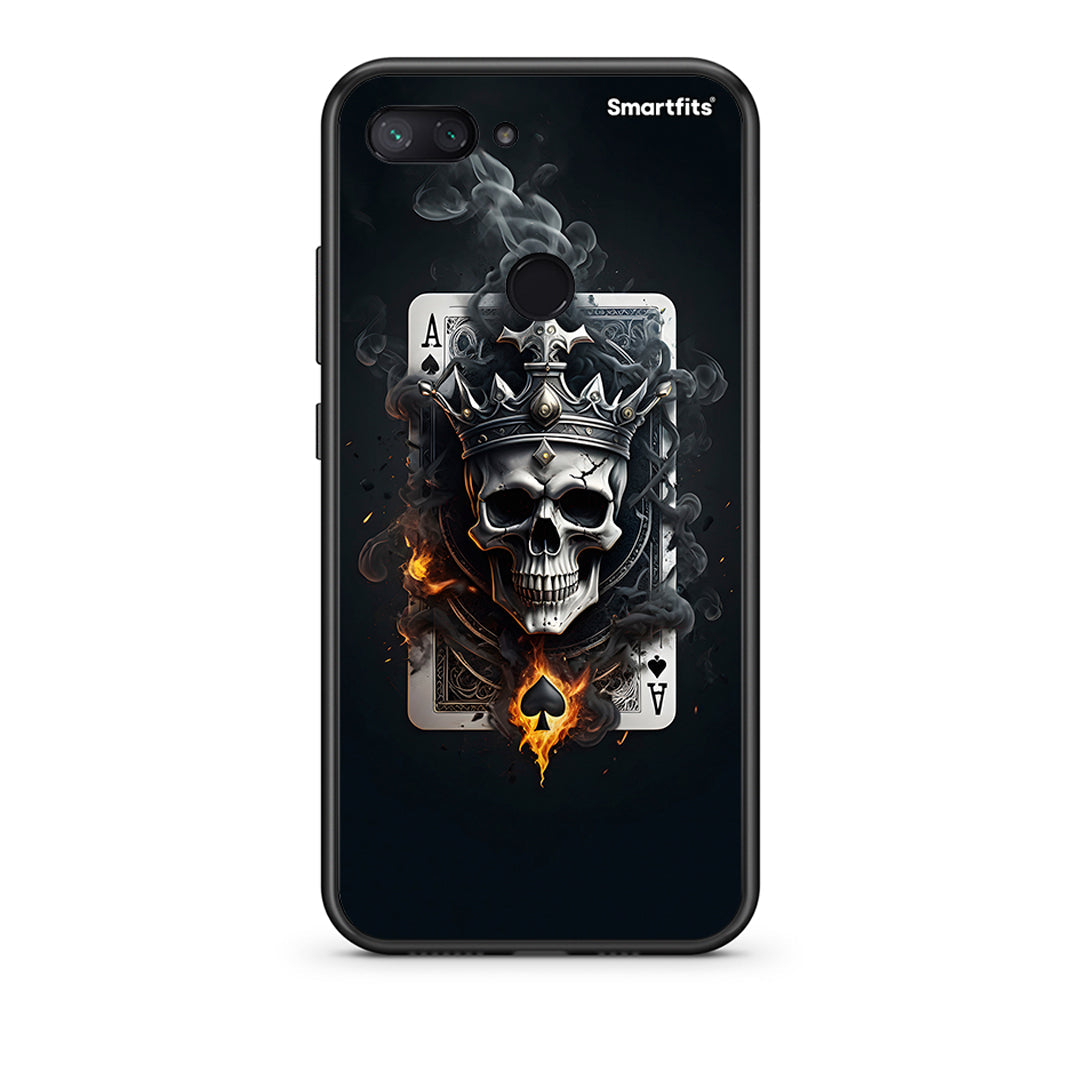 Xiaomi Mi 8 Lite Skull King Ace θήκη από τη Smartfits με σχέδιο στο πίσω μέρος και μαύρο περίβλημα | Smartphone case with colorful back and black bezels by Smartfits