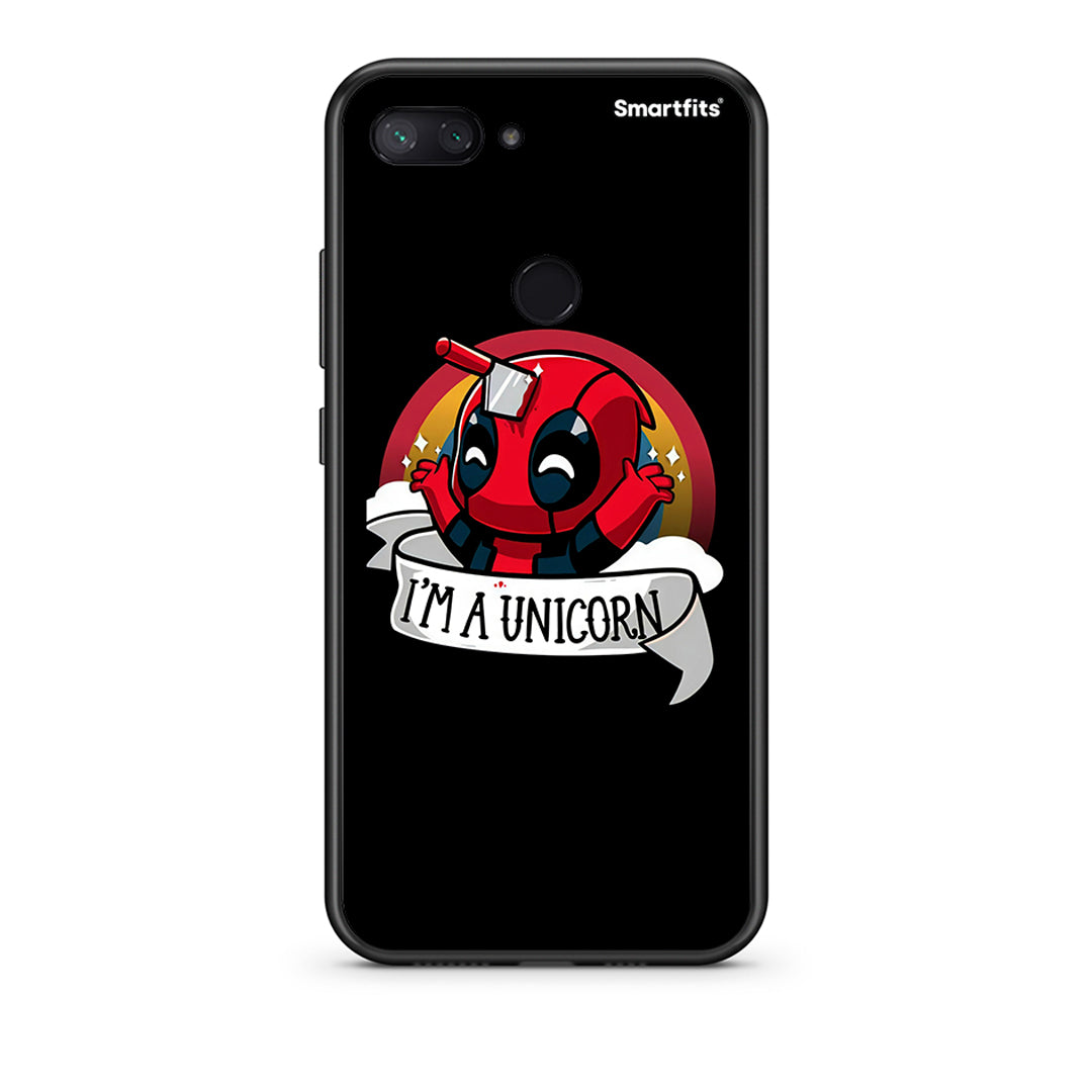 Xiaomi Mi 8 Lite Unicorn Deadpool θήκη από τη Smartfits με σχέδιο στο πίσω μέρος και μαύρο περίβλημα | Smartphone case with colorful back and black bezels by Smartfits