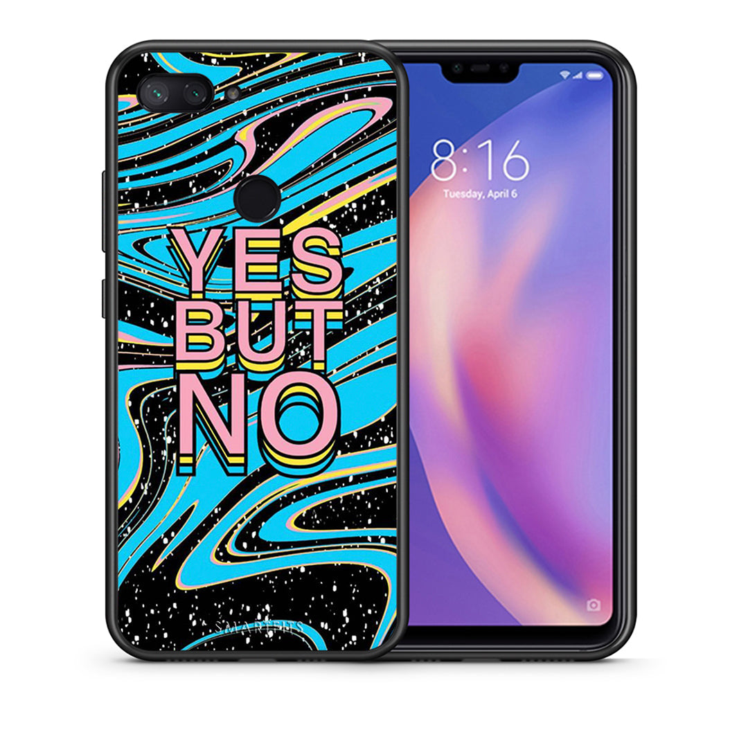 Θήκη Xiaomi Mi 8 Lite Yes But No από τη Smartfits με σχέδιο στο πίσω μέρος και μαύρο περίβλημα | Xiaomi Mi 8 Lite Yes But No case with colorful back and black bezels