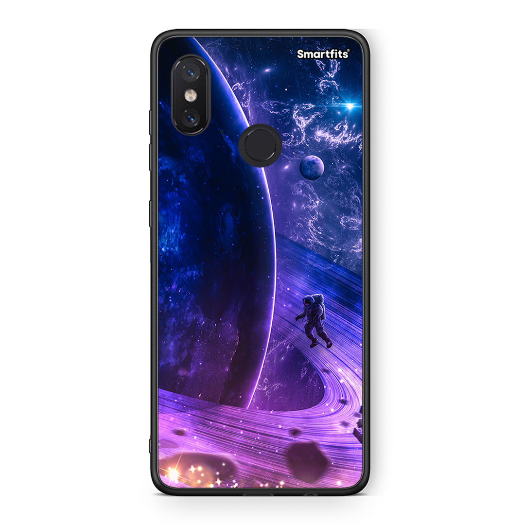 Xiaomi Mi 8 Lost Astronaut θήκη από τη Smartfits με σχέδιο στο πίσω μέρος και μαύρο περίβλημα | Smartphone case with colorful back and black bezels by Smartfits