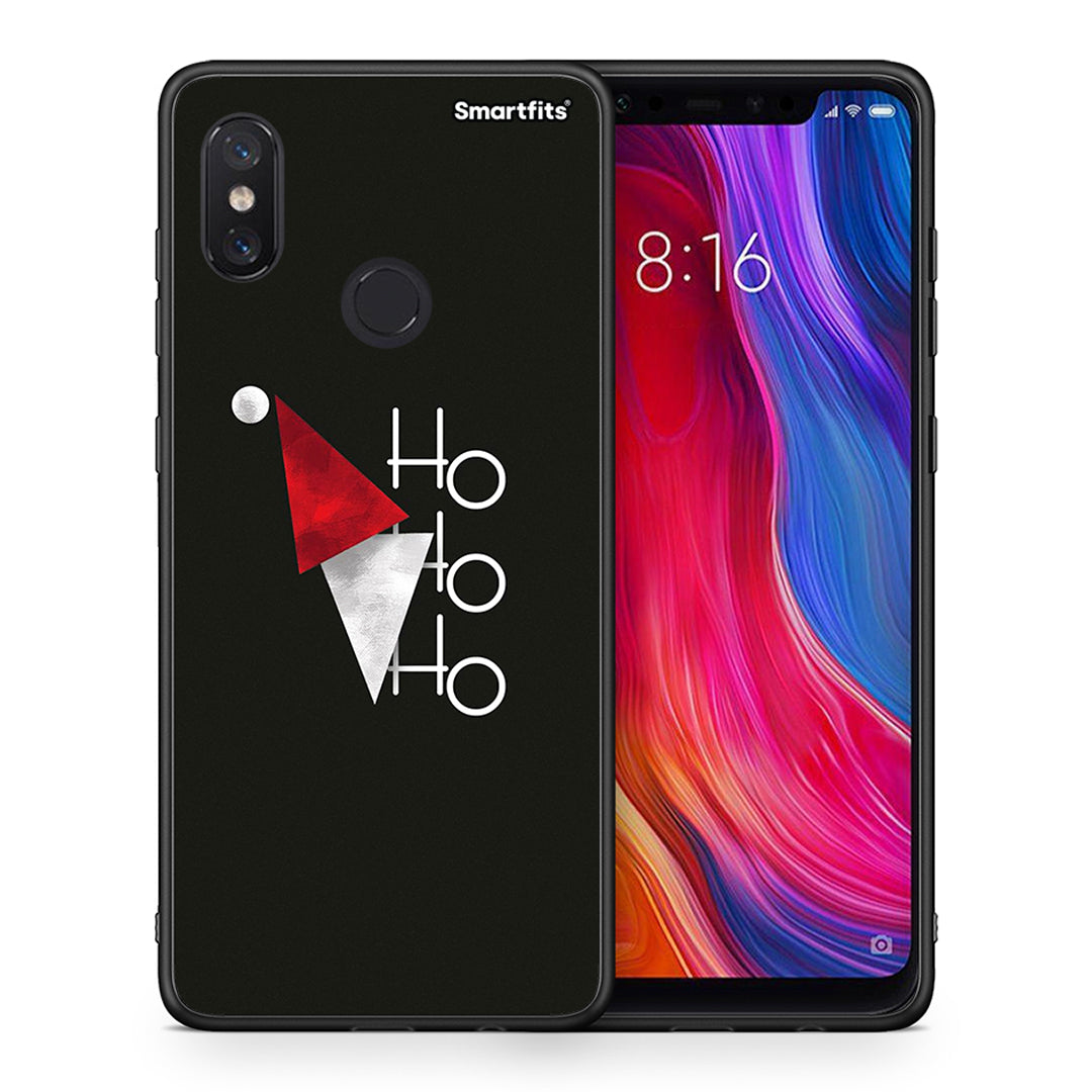 Θήκη Xiaomi Mi 8 Minimal Christmas από τη Smartfits με σχέδιο στο πίσω μέρος και μαύρο περίβλημα | Xiaomi Mi 8 Minimal Christmas case with colorful back and black bezels