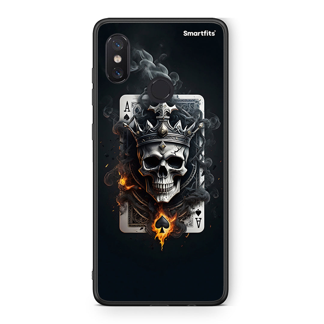 Xiaomi Mi 8 Skull King Ace θήκη από τη Smartfits με σχέδιο στο πίσω μέρος και μαύρο περίβλημα | Smartphone case with colorful back and black bezels by Smartfits