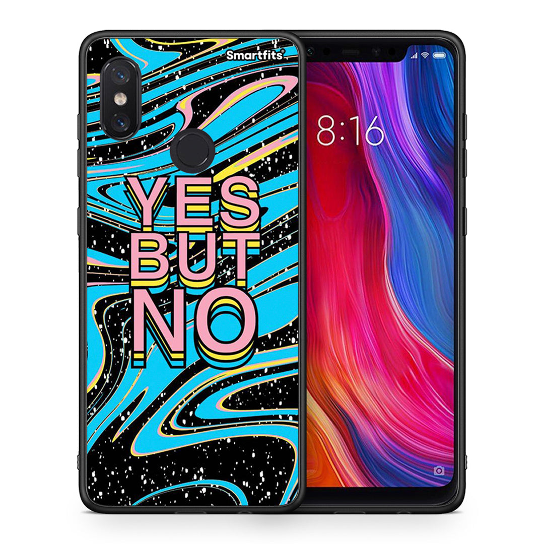 Θήκη Xiaomi Mi 8 Yes But No από τη Smartfits με σχέδιο στο πίσω μέρος και μαύρο περίβλημα | Xiaomi Mi 8 Yes But No case with colorful back and black bezels