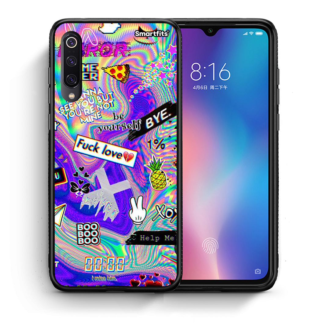 Θήκη Xiaomi Mi 9 Game Over από τη Smartfits με σχέδιο στο πίσω μέρος και μαύρο περίβλημα | Xiaomi Mi 9 Game Over case with colorful back and black bezels