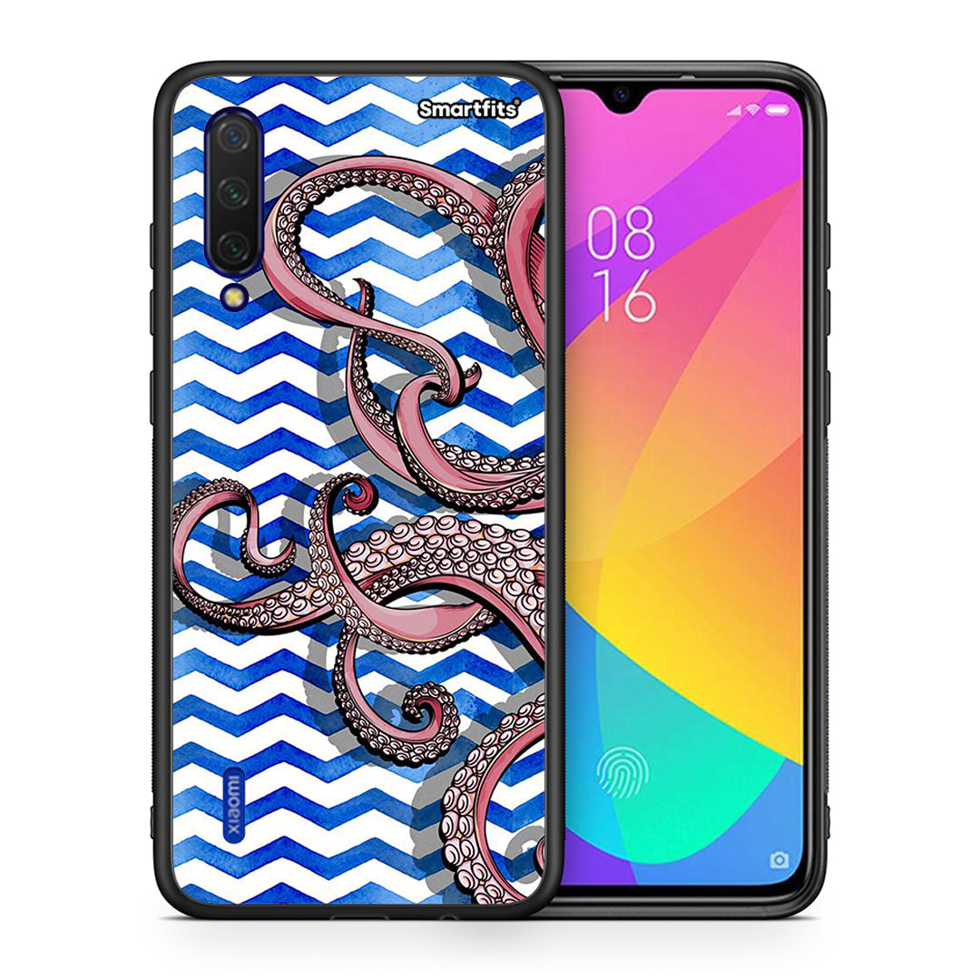 Θήκη Xiaomi Mi 9 Lite Chevron Devilfish από τη Smartfits με σχέδιο στο πίσω μέρος και μαύρο περίβλημα | Xiaomi Mi 9 Lite Chevron Devilfish case with colorful back and black bezels