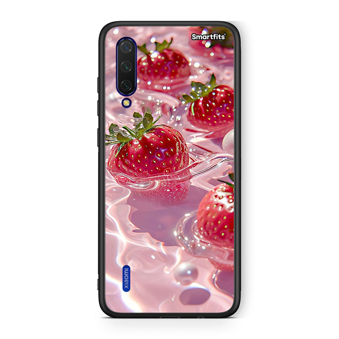 Xiaomi Mi 9 Lite Juicy Strawberries θήκη από τη Smartfits με σχέδιο στο πίσω μέρος και μαύρο περίβλημα | Smartphone case with colorful back and black bezels by Smartfits