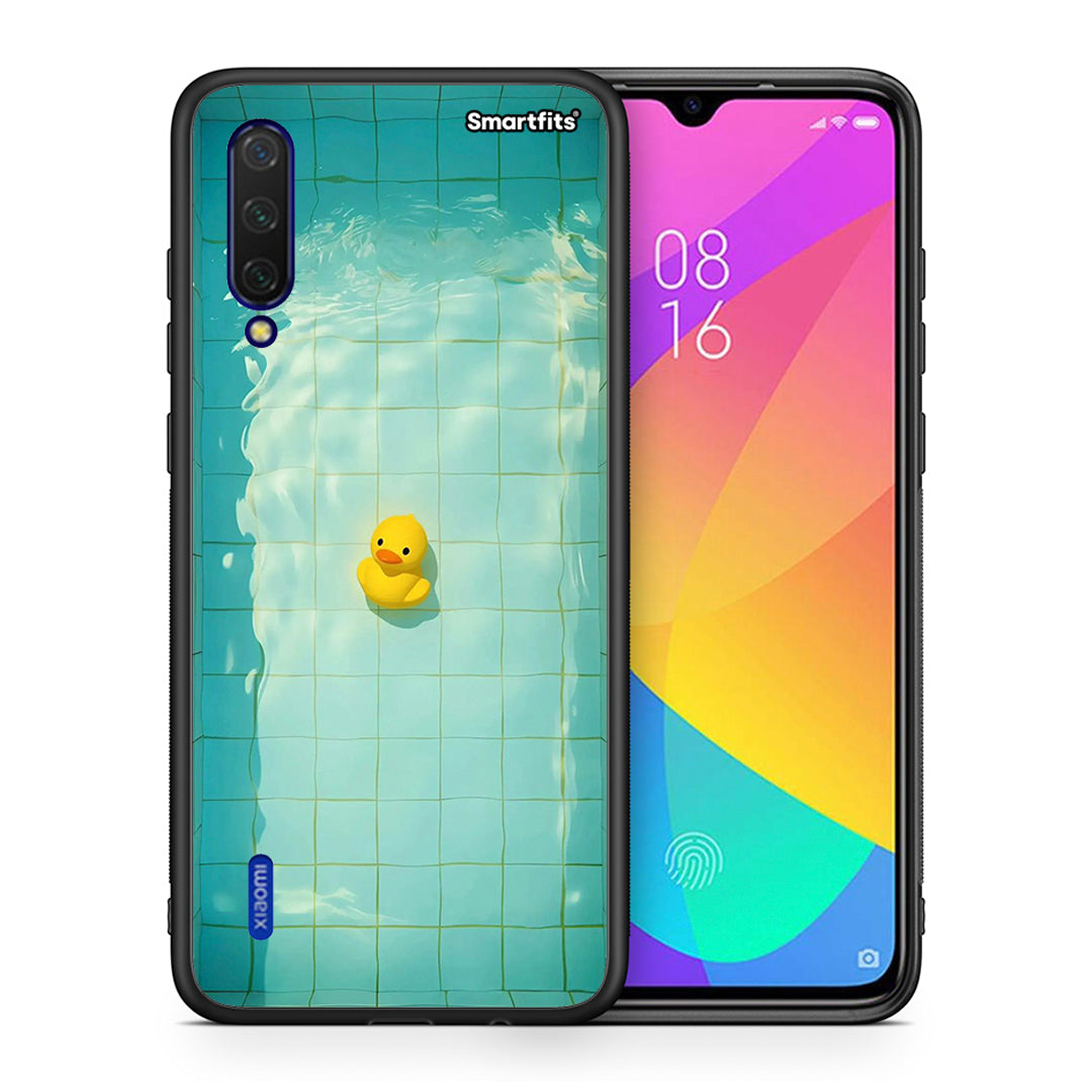 Θήκη Xiaomi Mi 9 Lite Yellow Duck από τη Smartfits με σχέδιο στο πίσω μέρος και μαύρο περίβλημα | Xiaomi Mi 9 Lite Yellow Duck case with colorful back and black bezels