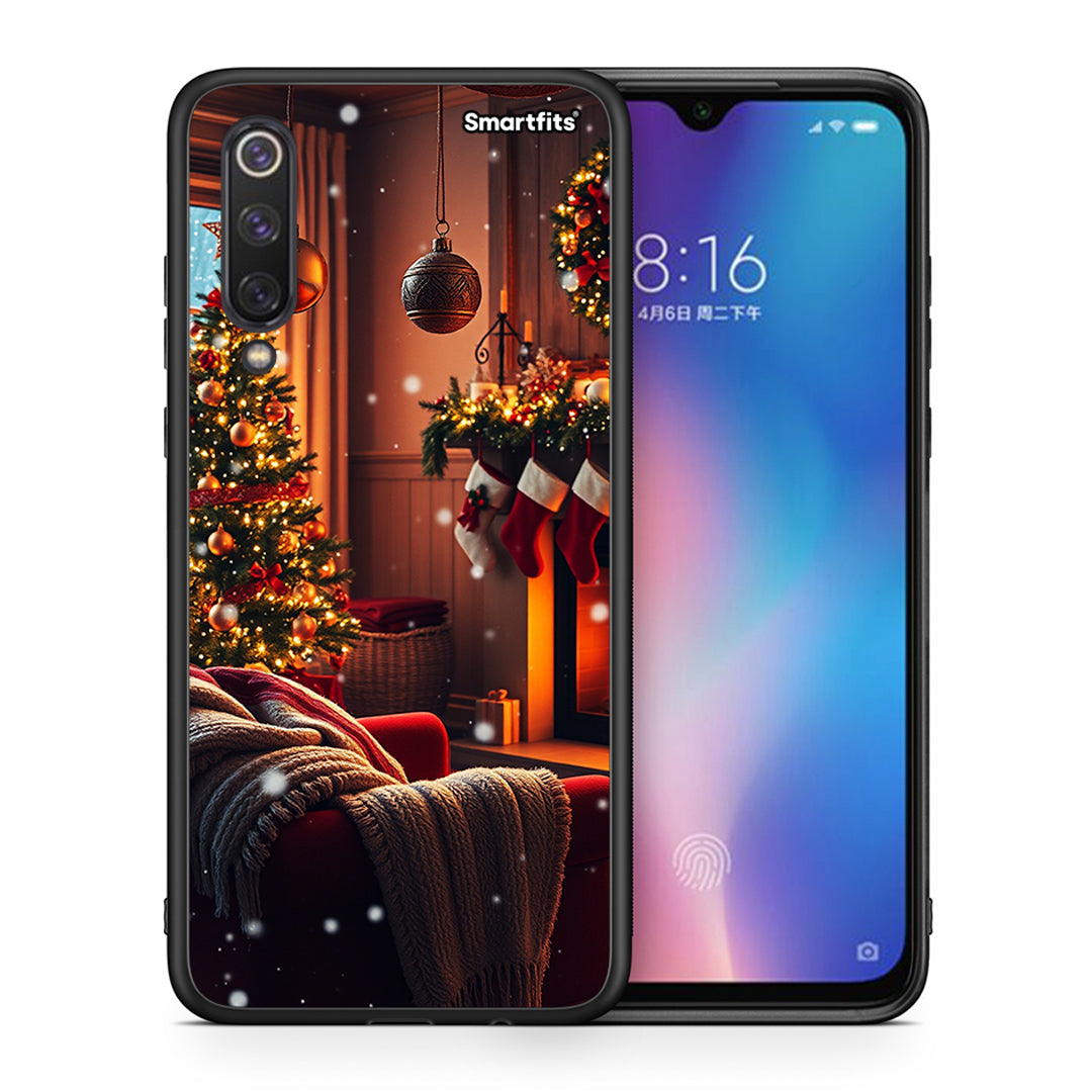 Θήκη Xiaomi Mi 9 SE Home For Christmas από τη Smartfits με σχέδιο στο πίσω μέρος και μαύρο περίβλημα | Xiaomi Mi 9 SE Home For Christmas case with colorful back and black bezels