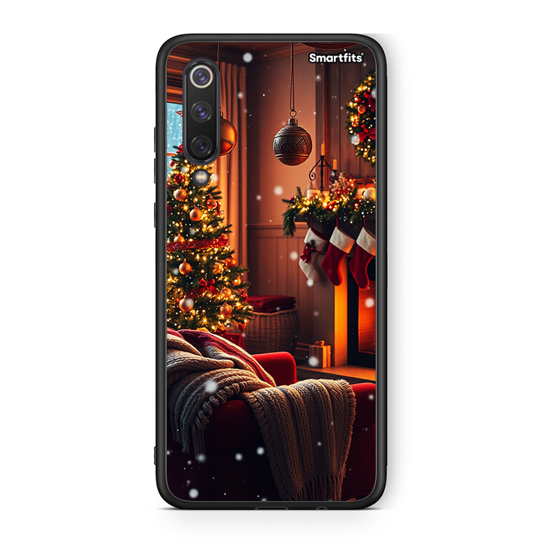 Xiaomi Mi 9 SE Home For Christmas θήκη από τη Smartfits με σχέδιο στο πίσω μέρος και μαύρο περίβλημα | Smartphone case with colorful back and black bezels by Smartfits