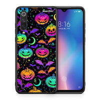 Thumbnail for Θήκη Xiaomi Mi 9 SE Neon Halloween από τη Smartfits με σχέδιο στο πίσω μέρος και μαύρο περίβλημα | Xiaomi Mi 9 SE Neon Halloween case with colorful back and black bezels