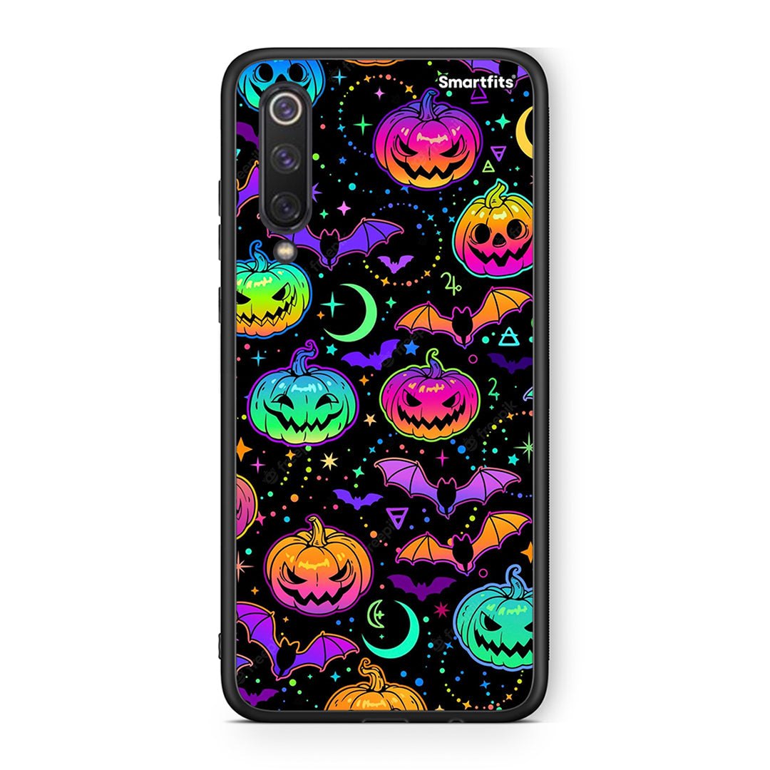 Xiaomi Mi 9 SE Neon Halloween θήκη από τη Smartfits με σχέδιο στο πίσω μέρος και μαύρο περίβλημα | Smartphone case with colorful back and black bezels by Smartfits