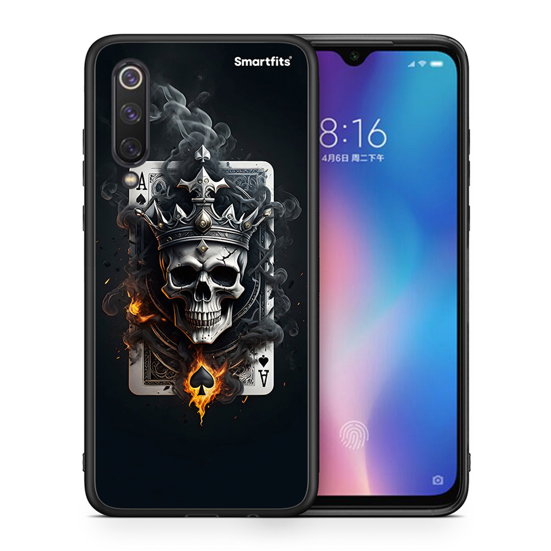 Θήκη Xiaomi Mi 9 SE Skull King Ace από τη Smartfits με σχέδιο στο πίσω μέρος και μαύρο περίβλημα | Xiaomi Mi 9 SE Skull King Ace case with colorful back and black bezels