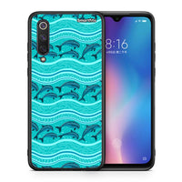 Thumbnail for Θήκη Xiaomi Mi 9 SE Swimming Dolphins από τη Smartfits με σχέδιο στο πίσω μέρος και μαύρο περίβλημα | Xiaomi Mi 9 SE Swimming Dolphins case with colorful back and black bezels