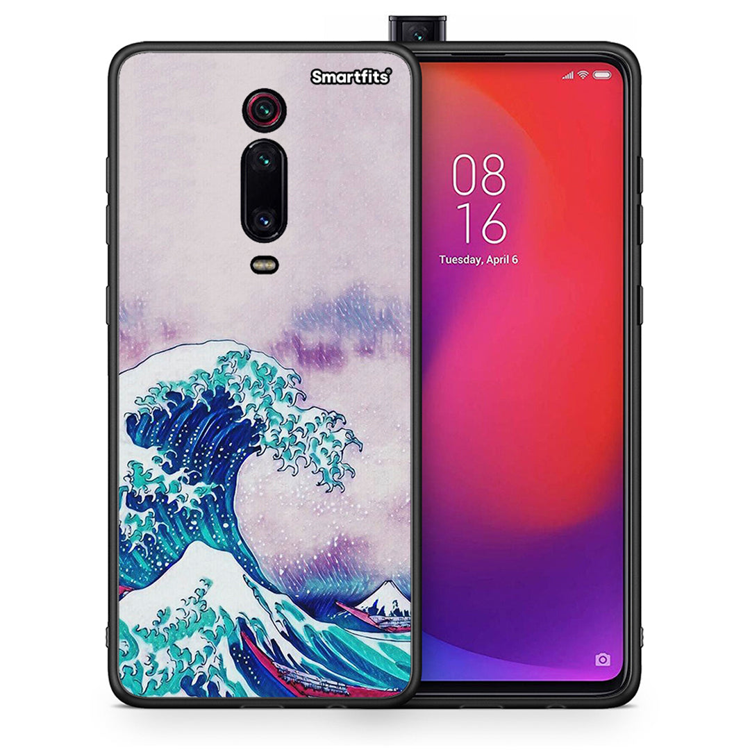 Θήκη Xiaomi Mi 9T Blue Waves από τη Smartfits με σχέδιο στο πίσω μέρος και μαύρο περίβλημα | Xiaomi Mi 9T Blue Waves case with colorful back and black bezels