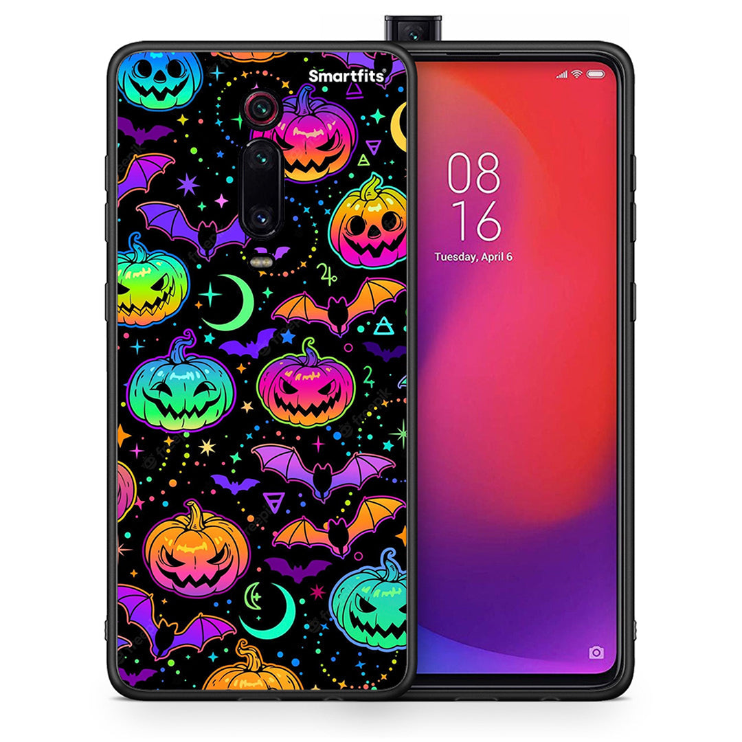 Θήκη Xiaomi Redmi K20/K20 Pro Neon Halloween από τη Smartfits με σχέδιο στο πίσω μέρος και μαύρο περίβλημα | Xiaomi Redmi K20/K20 Pro Neon Halloween case with colorful back and black bezels