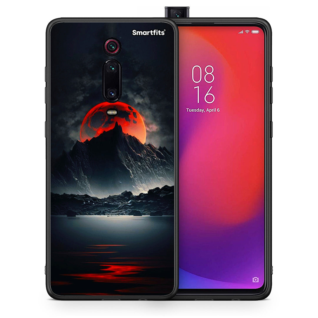 Θήκη Xiaomi Redmi K20/K20 Pro Red Full Moon από τη Smartfits με σχέδιο στο πίσω μέρος και μαύρο περίβλημα | Xiaomi Redmi K20/K20 Pro Red Full Moon case with colorful back and black bezels