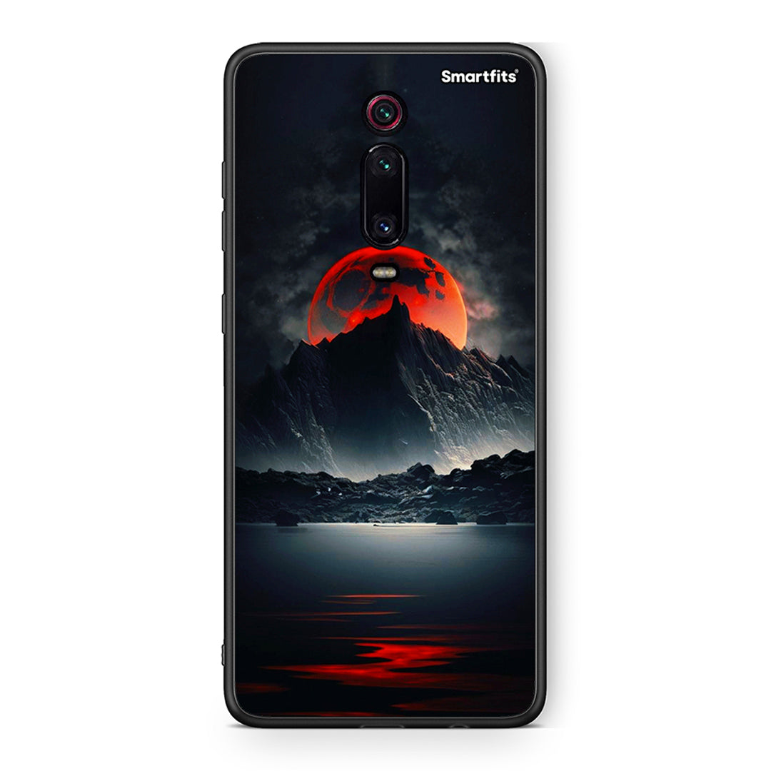 Xiaomi Mi 9T Red Full Moon θήκη από τη Smartfits με σχέδιο στο πίσω μέρος και μαύρο περίβλημα | Smartphone case with colorful back and black bezels by Smartfits