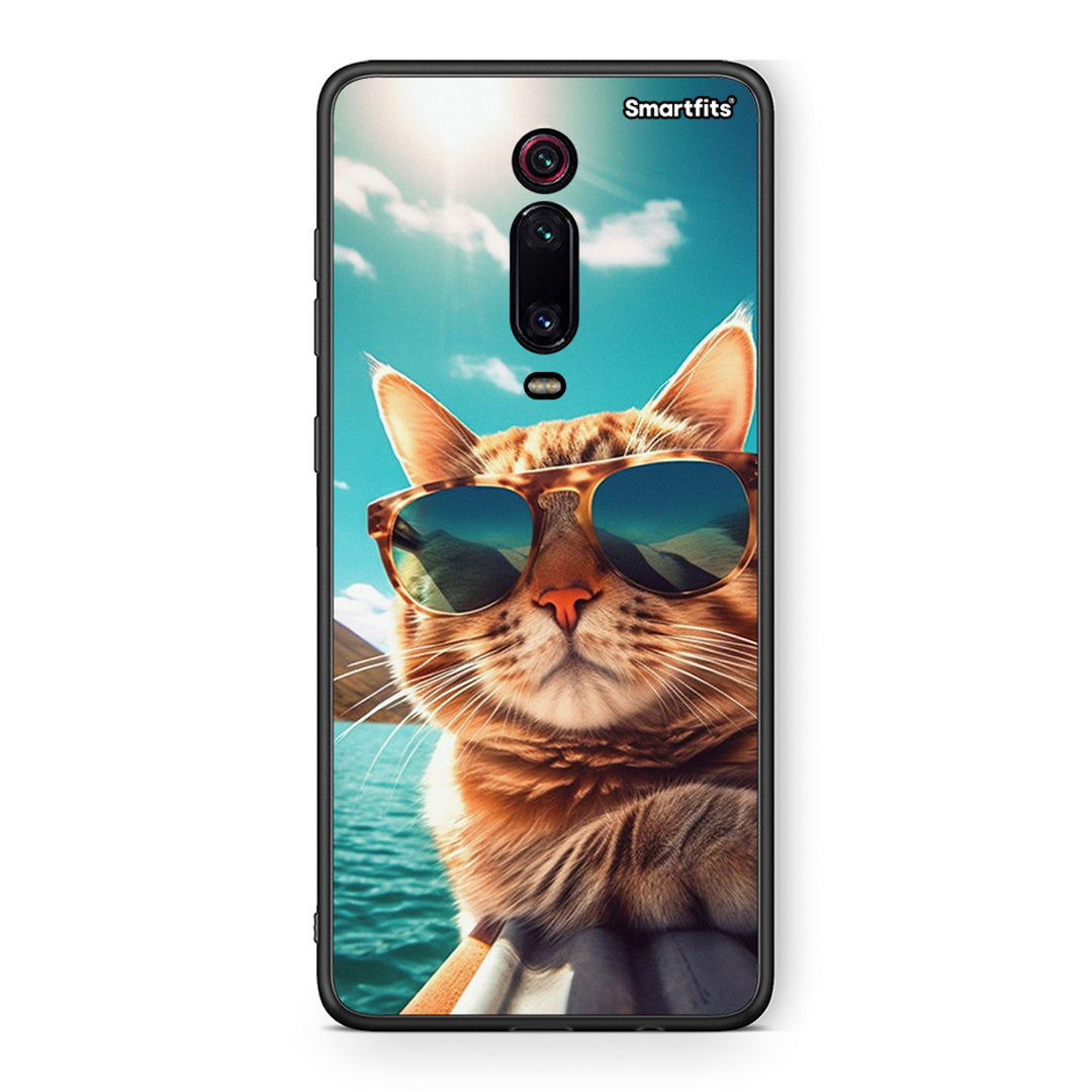 Xiaomi Mi 9T Summer Cat θήκη από τη Smartfits με σχέδιο στο πίσω μέρος και μαύρο περίβλημα | Smartphone case with colorful back and black bezels by Smartfits