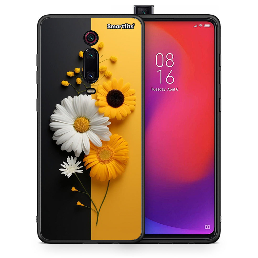 Θήκη Xiaomi Mi 9T Yellow Daisies από τη Smartfits με σχέδιο στο πίσω μέρος και μαύρο περίβλημα | Xiaomi Mi 9T Yellow Daisies case with colorful back and black bezels