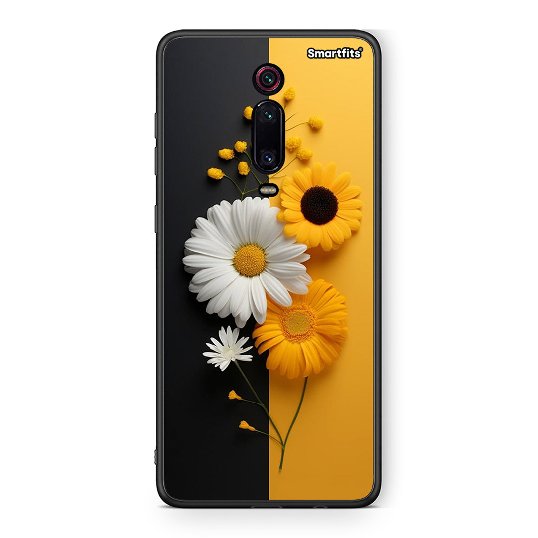 Xiaomi Mi 9T Yellow Daisies θήκη από τη Smartfits με σχέδιο στο πίσω μέρος και μαύρο περίβλημα | Smartphone case with colorful back and black bezels by Smartfits