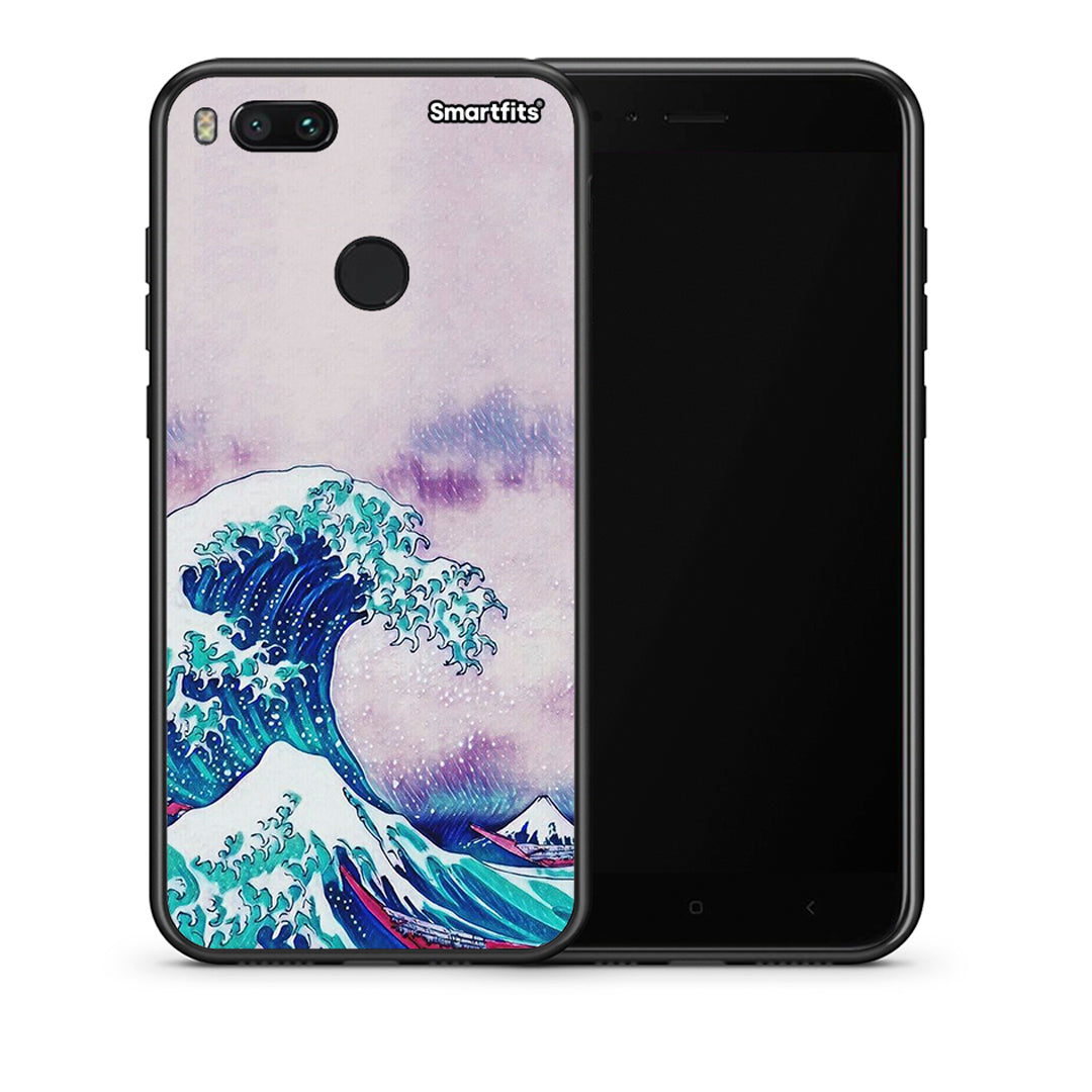 Θήκη Xiaomi Mi A1 Blue Waves από τη Smartfits με σχέδιο στο πίσω μέρος και μαύρο περίβλημα | Xiaomi Mi A1 Blue Waves case with colorful back and black bezels