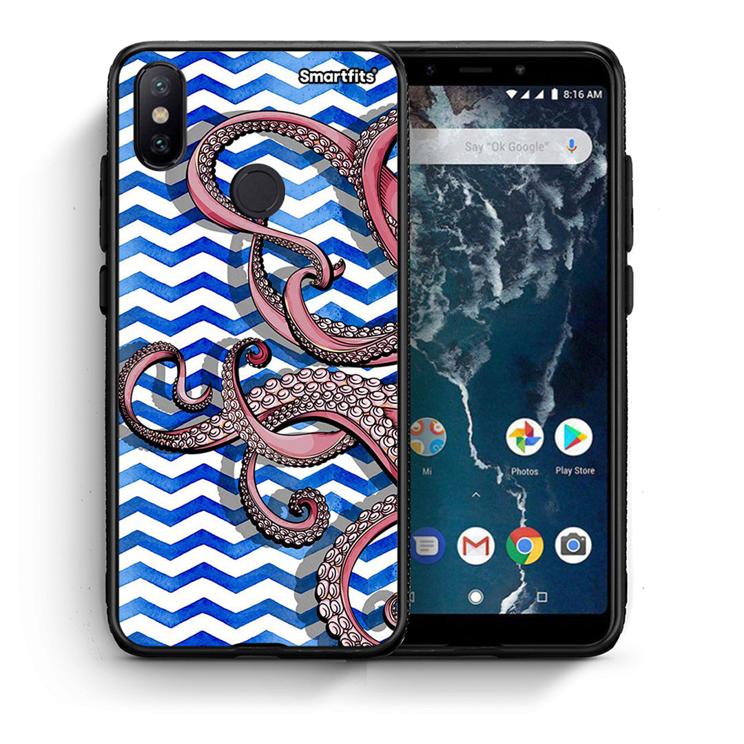 Θήκη Xiaomi Mi A2 Chevron Devilfish από τη Smartfits με σχέδιο στο πίσω μέρος και μαύρο περίβλημα | Xiaomi Mi A2 Chevron Devilfish case with colorful back and black bezels