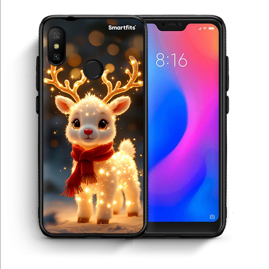 Θήκη Xiaomi Mi A2 Lite Christmas Cutie από τη Smartfits με σχέδιο στο πίσω μέρος και μαύρο περίβλημα | Xiaomi Mi A2 Lite Christmas Cutie case with colorful back and black bezels