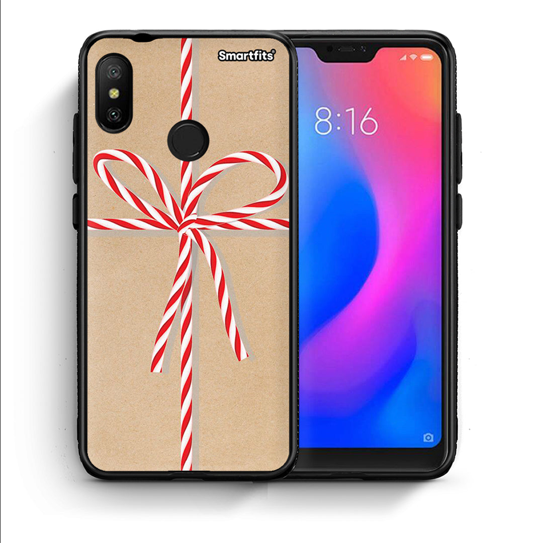 Θήκη Xiaomi Mi A2 Lite Christmas Gift από τη Smartfits με σχέδιο στο πίσω μέρος και μαύρο περίβλημα | Xiaomi Mi A2 Lite Christmas Gift case with colorful back and black bezels