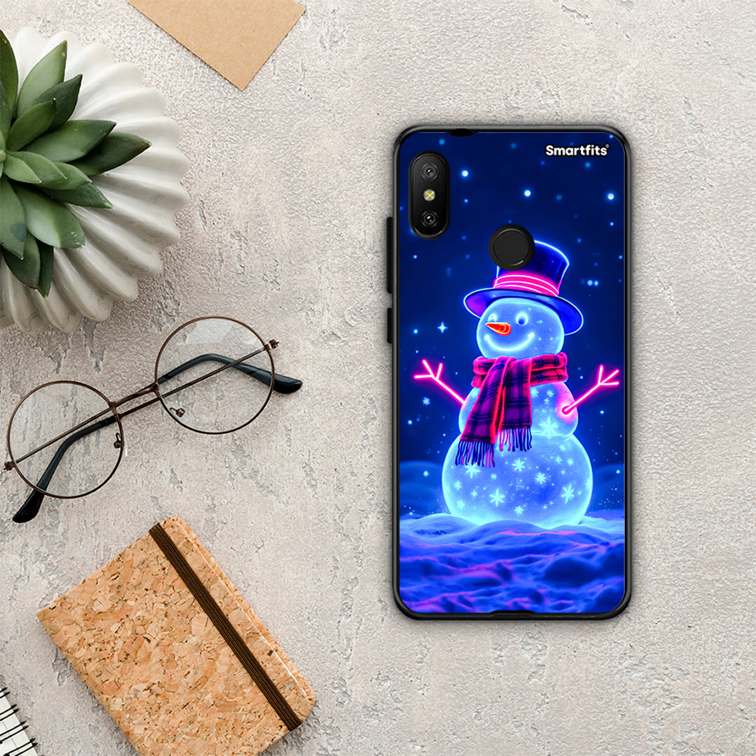 Christmas Neon Snowman - Xiaomi Mi A2 Lite θήκη