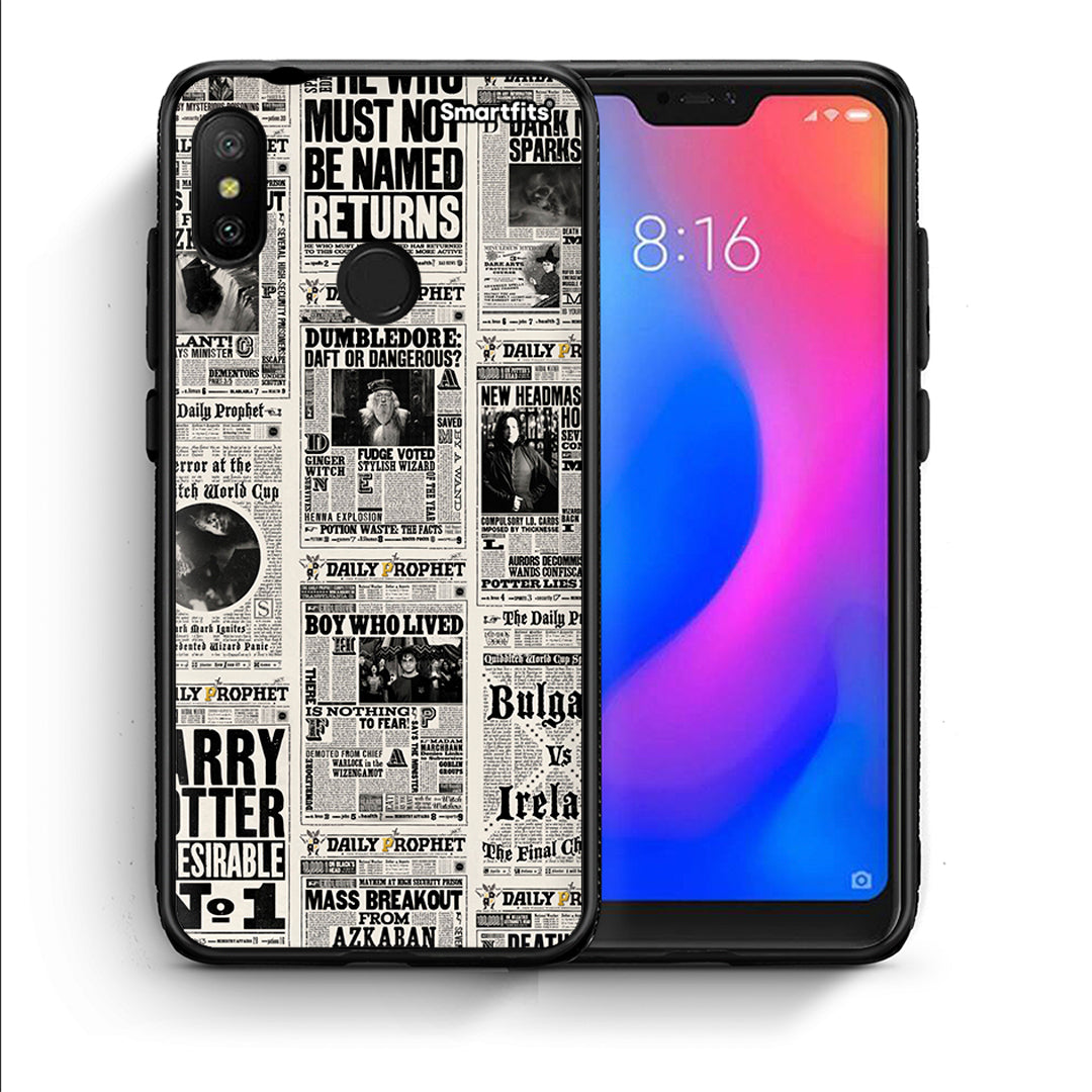 Θήκη Xiaomi Mi A2 Lite Harry Paper από τη Smartfits με σχέδιο στο πίσω μέρος και μαύρο περίβλημα | Xiaomi Mi A2 Lite Harry Paper case with colorful back and black bezels