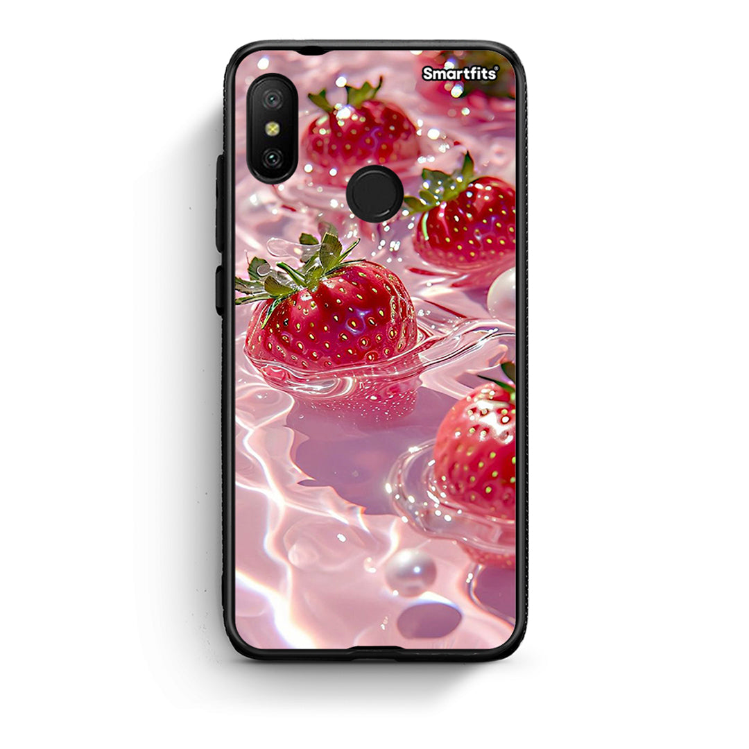 Xiaomi Mi A2 Lite Juicy Strawberries θήκη από τη Smartfits με σχέδιο στο πίσω μέρος και μαύρο περίβλημα | Smartphone case with colorful back and black bezels by Smartfits