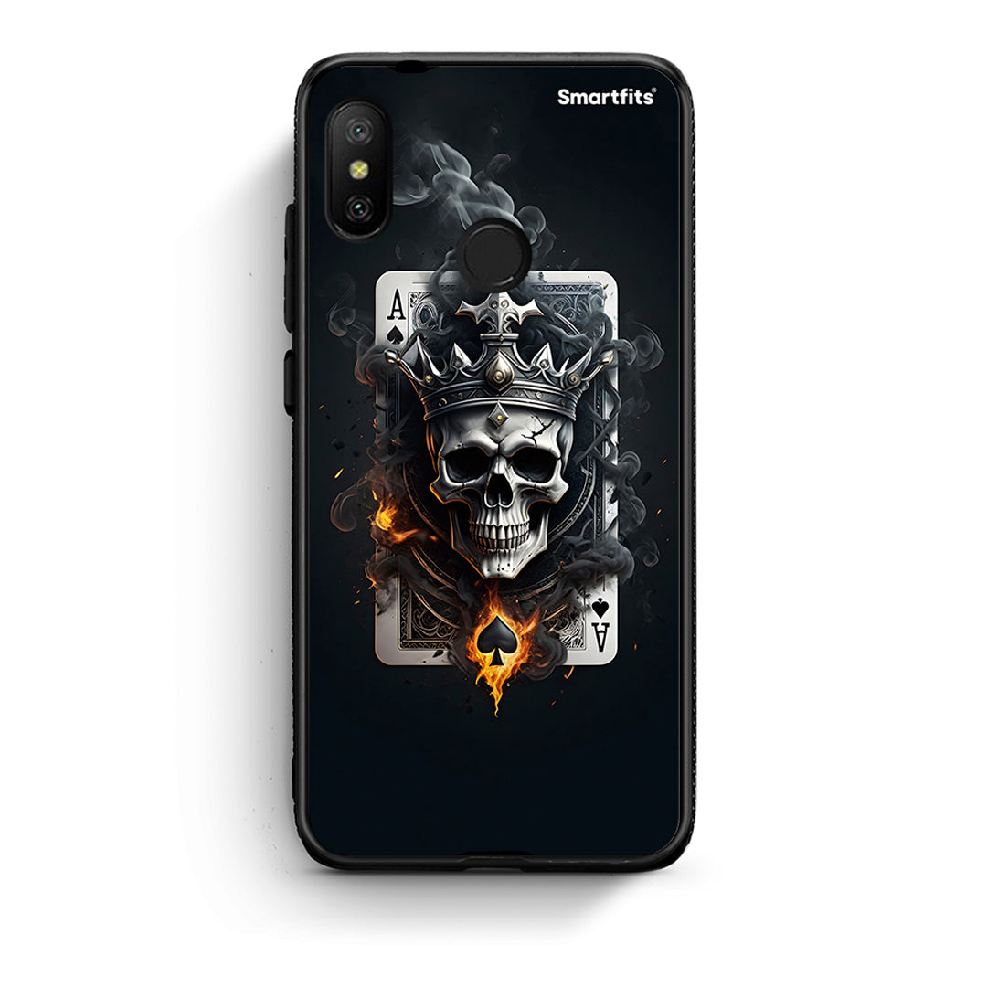 Xiaomi Mi A2 Lite Skull King Ace θήκη από τη Smartfits με σχέδιο στο πίσω μέρος και μαύρο περίβλημα | Smartphone case with colorful back and black bezels by Smartfits