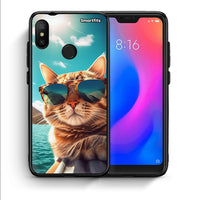 Thumbnail for Θήκη Xiaomi Mi A2 Lite Summer Cat από τη Smartfits με σχέδιο στο πίσω μέρος και μαύρο περίβλημα | Xiaomi Mi A2 Lite Summer Cat case with colorful back and black bezels