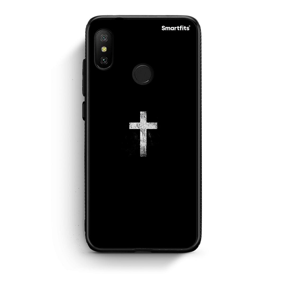 Xiaomi Mi A2 Lite White Cross θήκη από τη Smartfits με σχέδιο στο πίσω μέρος και μαύρο περίβλημα | Smartphone case with colorful back and black bezels by Smartfits