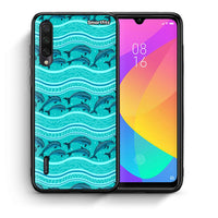 Thumbnail for Θήκη Xiaomi Mi A3 Swimming Dolphins από τη Smartfits με σχέδιο στο πίσω μέρος και μαύρο περίβλημα | Xiaomi Mi A3 Swimming Dolphins case with colorful back and black bezels