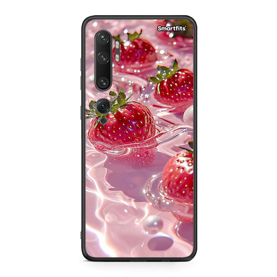 Xiaomi Mi Note 10 Pro Juicy Strawberries θήκη από τη Smartfits με σχέδιο στο πίσω μέρος και μαύρο περίβλημα | Smartphone case with colorful back and black bezels by Smartfits