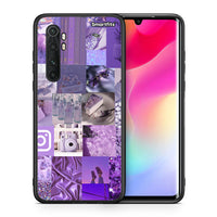 Thumbnail for Θήκη Xiaomi Mi 10 Ultra Purple Aesthetic Collage από τη Smartfits με σχέδιο στο πίσω μέρος και μαύρο περίβλημα | Xiaomi Mi 10 Ultra Purple Aesthetic Collage case with colorful back and black bezels