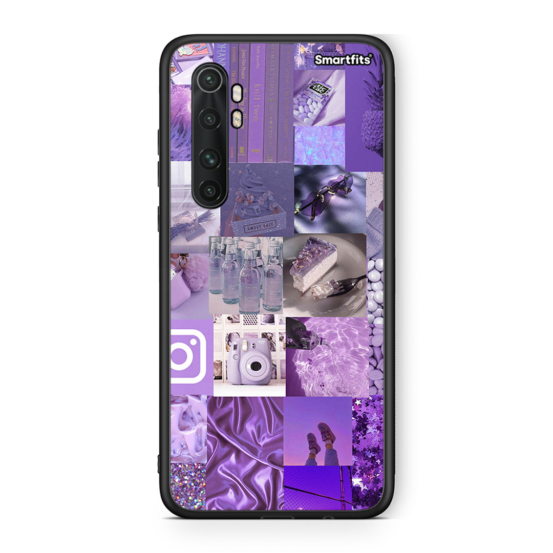 Xiaomi Mi 10 Ultra Purple Aesthetic Collage θήκη από τη Smartfits με σχέδιο στο πίσω μέρος και μαύρο περίβλημα | Smartphone case with colorful back and black bezels by Smartfits