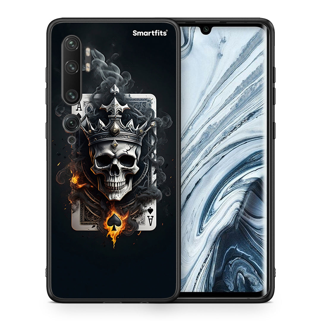 Θήκη Xiaomi Mi Note 10 Pro Skull King Ace από τη Smartfits με σχέδιο στο πίσω μέρος και μαύρο περίβλημα | Xiaomi Mi Note 10 Pro Skull King Ace case with colorful back and black bezels