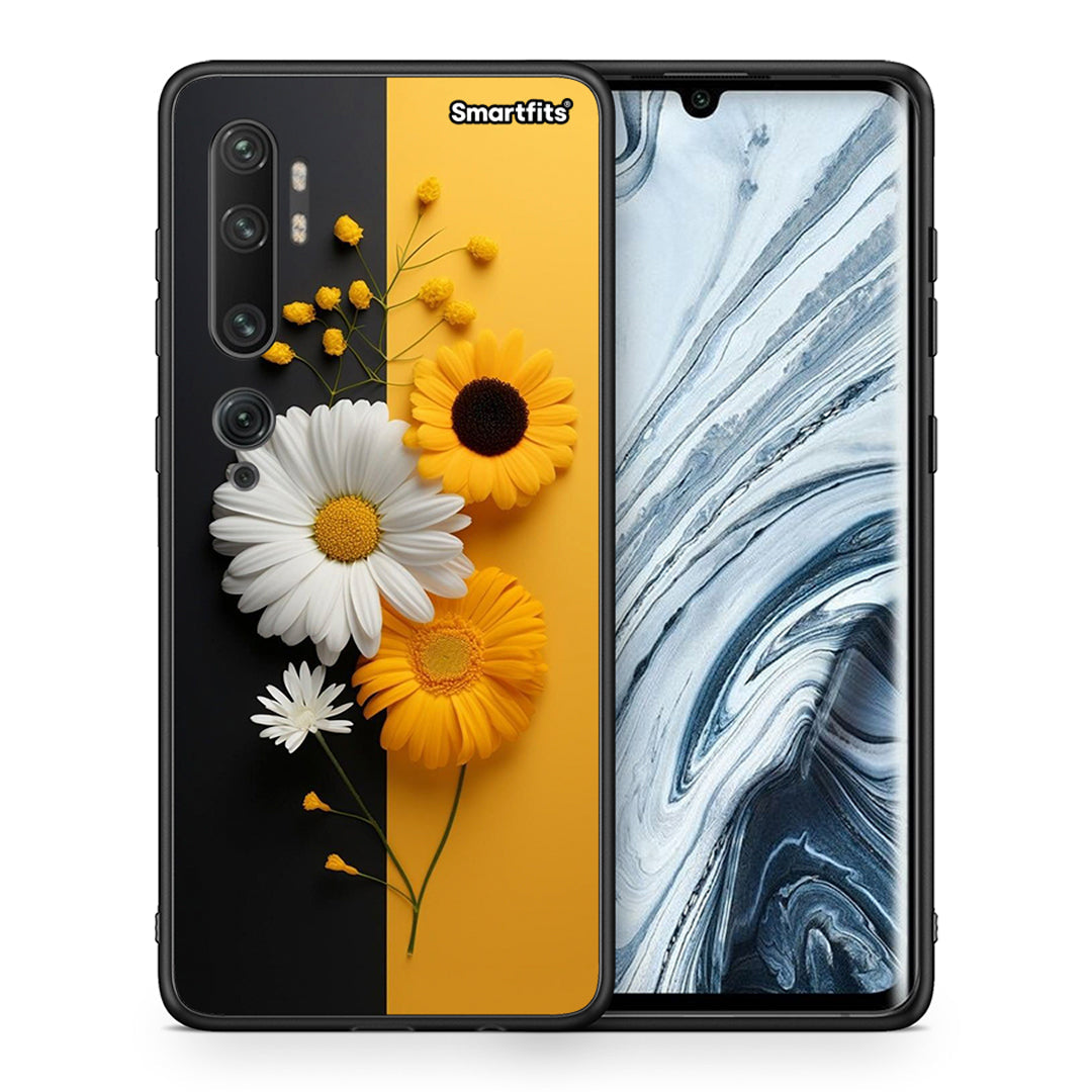 Θήκη Xiaomi Mi Note 10 Pro Yellow Daisies από τη Smartfits με σχέδιο στο πίσω μέρος και μαύρο περίβλημα | Xiaomi Mi Note 10 Pro Yellow Daisies case with colorful back and black bezels