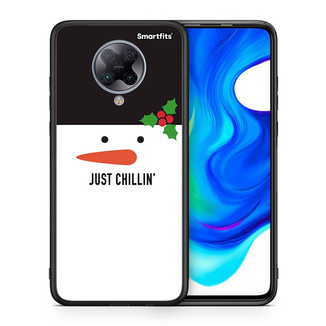 Θήκη Xiaomi Poco F2 Pro Christmas Chillin από τη Smartfits με σχέδιο στο πίσω μέρος και μαύρο περίβλημα | Xiaomi Poco F2 Pro Christmas Chillin case with colorful back and black bezels