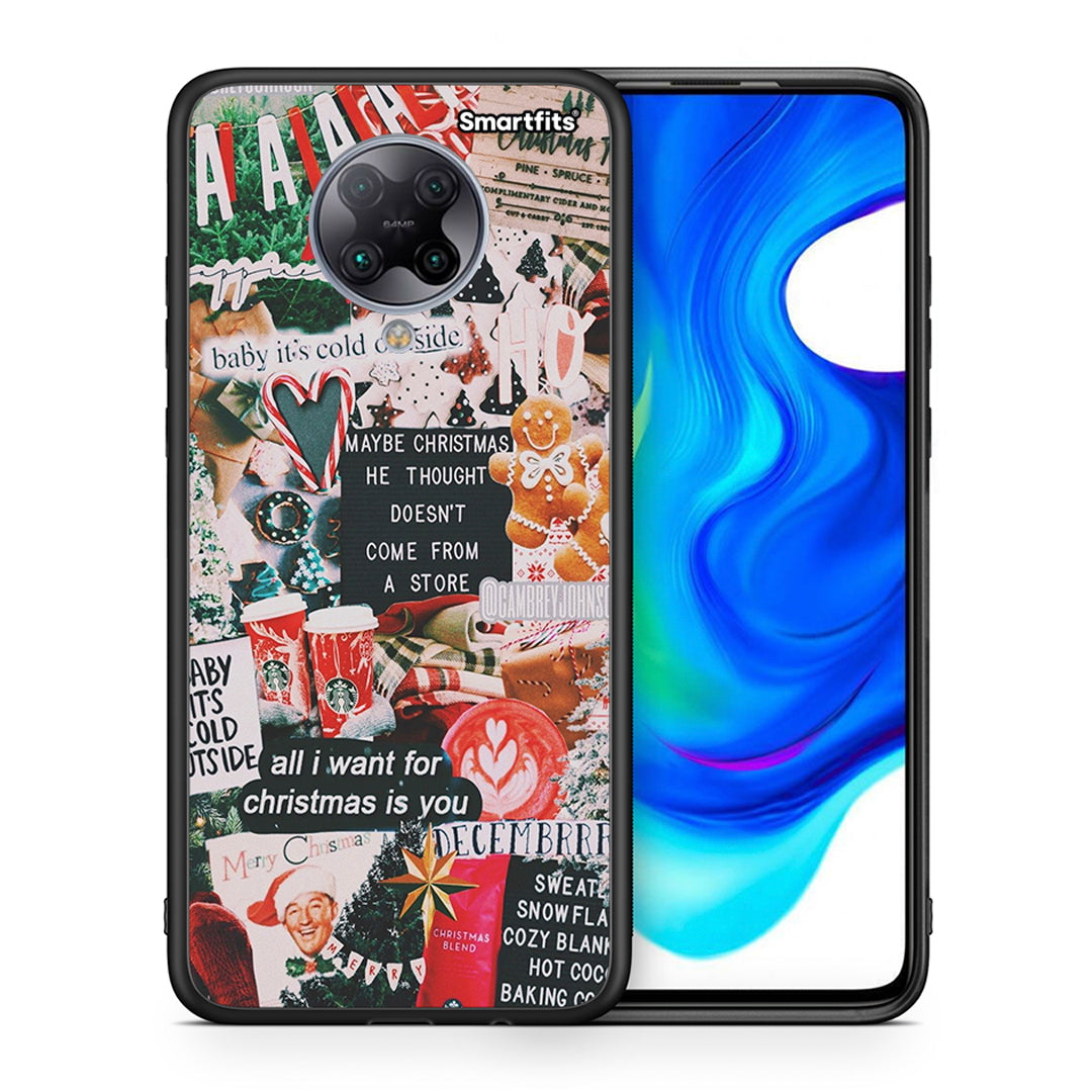 Θήκη Xiaomi Poco F2 Pro Christmas Happiness από τη Smartfits με σχέδιο στο πίσω μέρος και μαύρο περίβλημα | Xiaomi Poco F2 Pro Christmas Happiness case with colorful back and black bezels