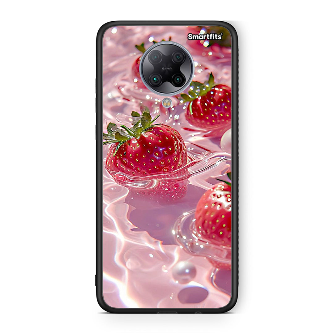 Xiaomi Poco F2 Pro Juicy Strawberries θήκη από τη Smartfits με σχέδιο στο πίσω μέρος και μαύρο περίβλημα | Smartphone case with colorful back and black bezels by Smartfits