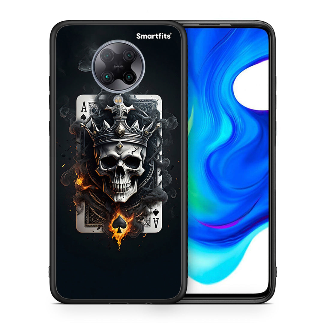 Θήκη Xiaomi Poco F2 Pro Skull King Ace από τη Smartfits με σχέδιο στο πίσω μέρος και μαύρο περίβλημα | Xiaomi Poco F2 Pro Skull King Ace case with colorful back and black bezels