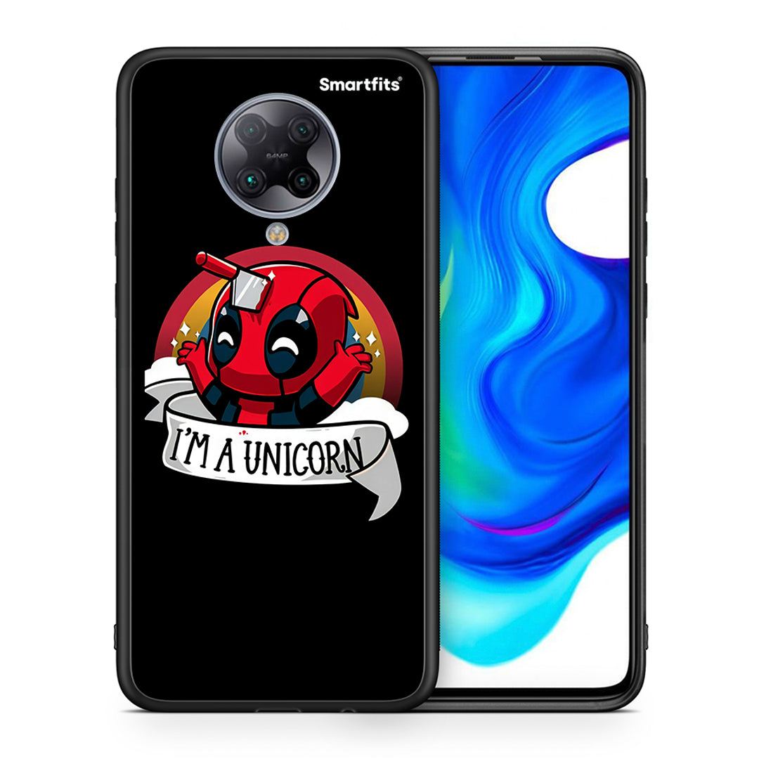 Θήκη Xiaomi Poco F2 Pro Unicorn Deadpool από τη Smartfits με σχέδιο στο πίσω μέρος και μαύρο περίβλημα | Xiaomi Poco F2 Pro Unicorn Deadpool case with colorful back and black bezels