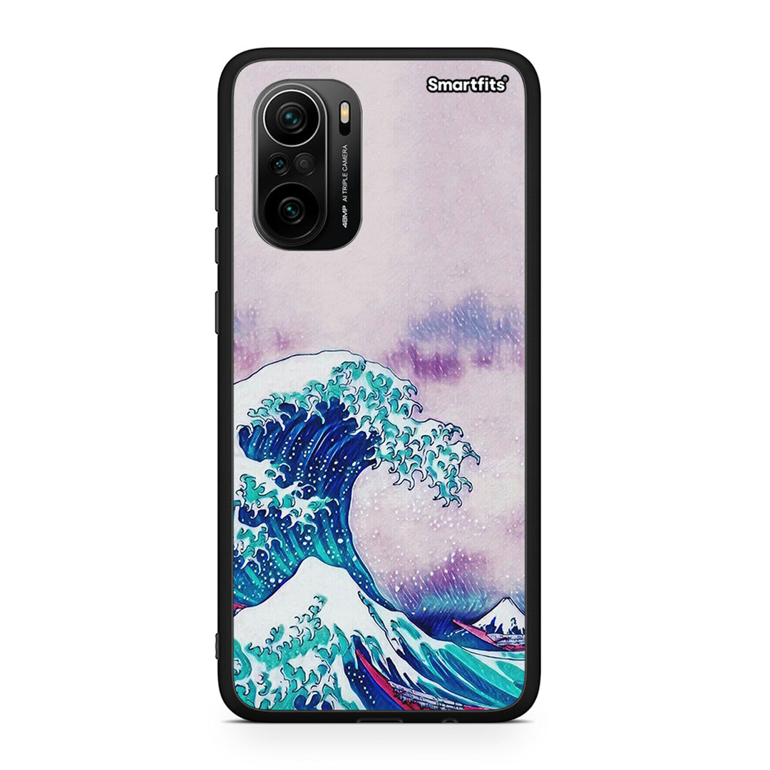 Xiaomi Poco F3 Blue Waves θήκη από τη Smartfits με σχέδιο στο πίσω μέρος και μαύρο περίβλημα | Smartphone case with colorful back and black bezels by Smartfits