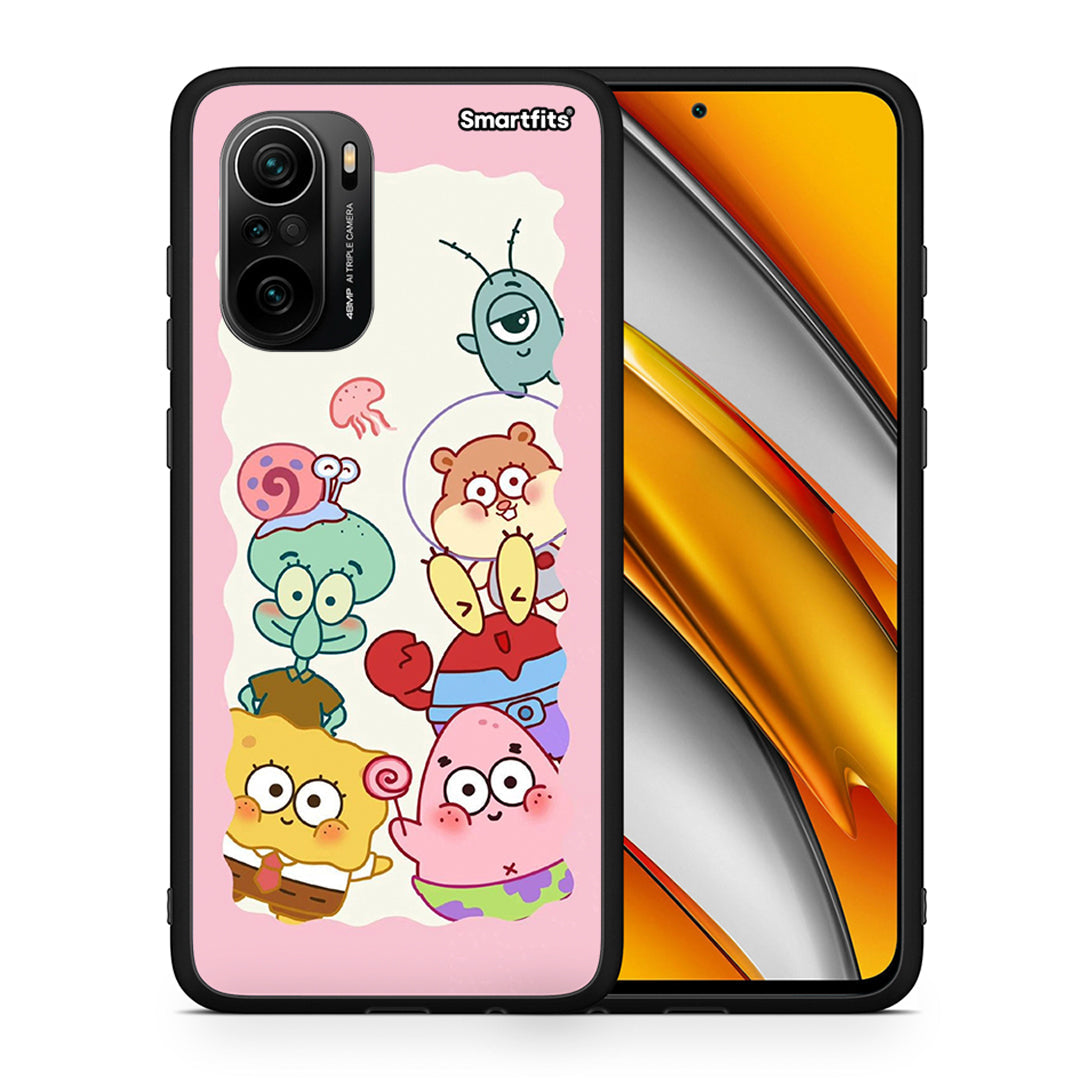 Θήκη Xiaomi Poco F3 Cute Companion από τη Smartfits με σχέδιο στο πίσω μέρος και μαύρο περίβλημα | Xiaomi Poco F3 Cute Companion case with colorful back and black bezels